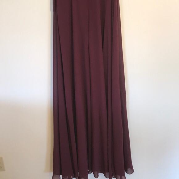 Bill Levkoff Bridesmaid Gown Dress #7027 Lace Chiffon Wine Size 2 New with tags - Picture 6 of 10